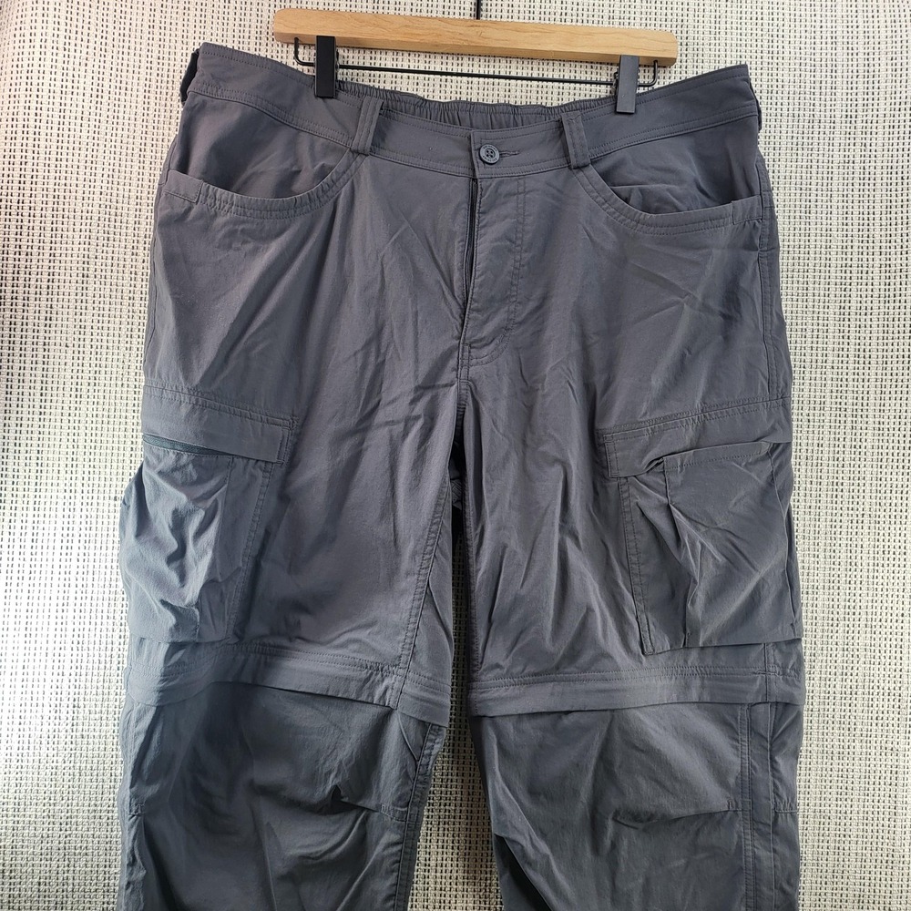 REI Co-op Pants‎ Mens 40x33 Gray Convertible Zip Off Cargo Hiking Outdoor Trail